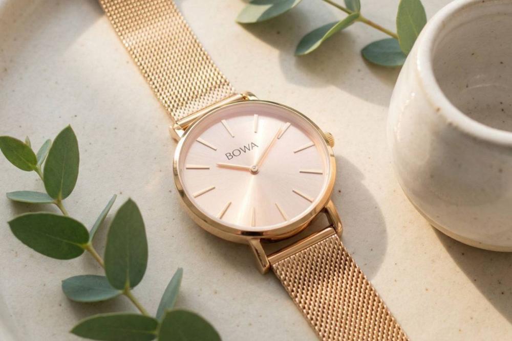 Zegarek damski BOWA New York Pink-Gold Mesh 38