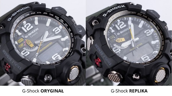 G-Shock GWG-1000-1A3ER oryginał i podróbka tarcza