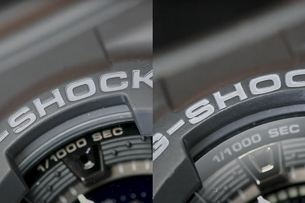 Oryginał vs podróbka zegarek męski G-Shock GA-110-1BER pierścień napisy