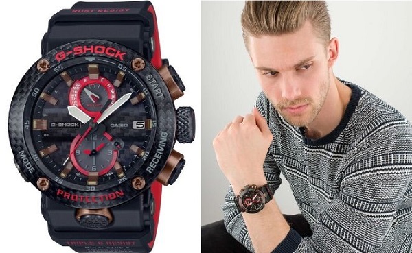 zegarek męski G-Shock Gravitymaster Carbon Core Guard Bluetooth Radio Solar Baselworld 2019 Limited Edition gwr-b1000x-1aer kolaż