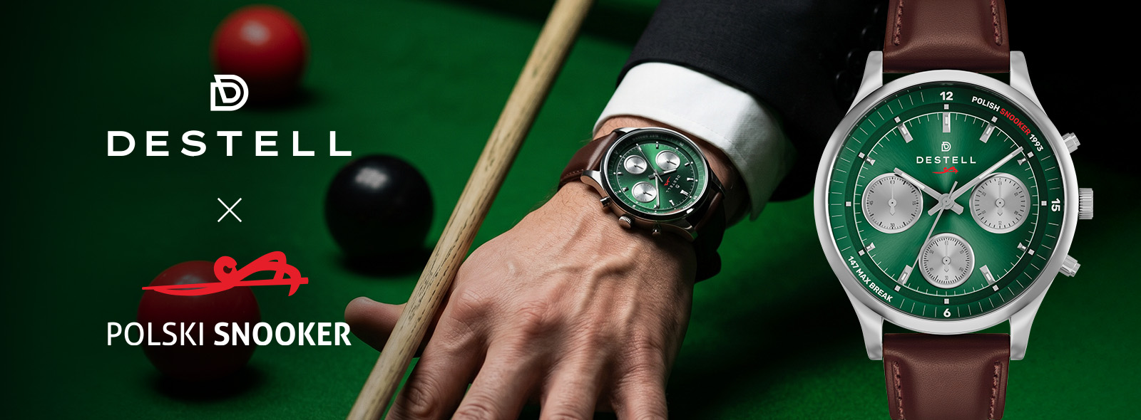 Tylko 147 sztuk. Rusza przedsprzedaż limitowanego zegarka DESTELL Polish Snooker powstałego we współpracy z PZSiBA!