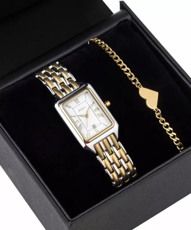 Zegarek damski BOWA Barcelona White Silver-Gold Steel 23 Gift Set BC2345-24-148S-419-02