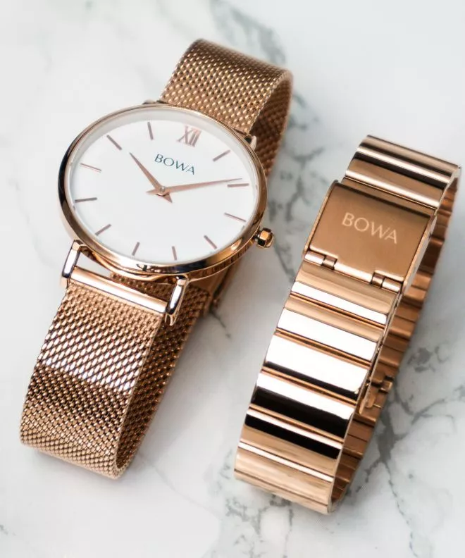Zegarek damski BOWA London White Rose-Gold 33 SET LO337-27-167M