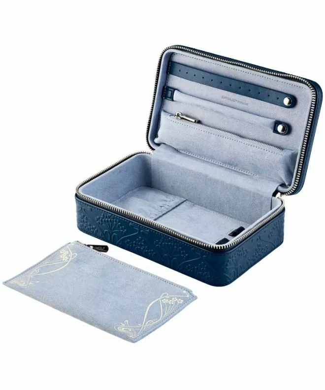 Etui na biżuterię Wolf x Liberty All Over Ianthe Navy zamykane na zamek rozmiar M 381217