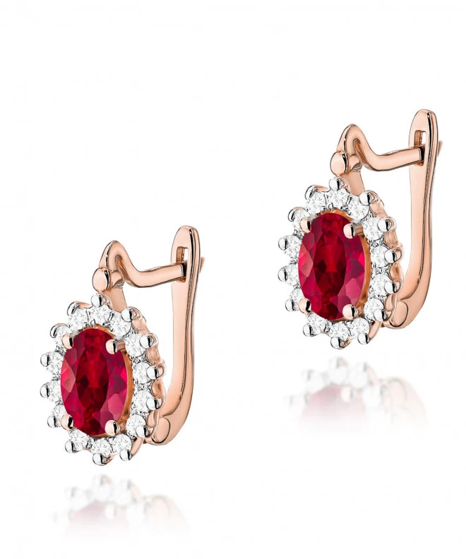Kolczyki Bonore ze Złota próby 585 z rubinem 1,2 ct 173878
