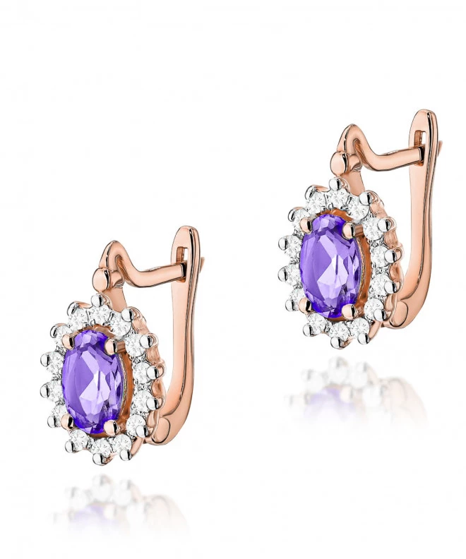 Kolczyki Bonore ze Złota próby 585 z ametystem 0,8 ct 173881