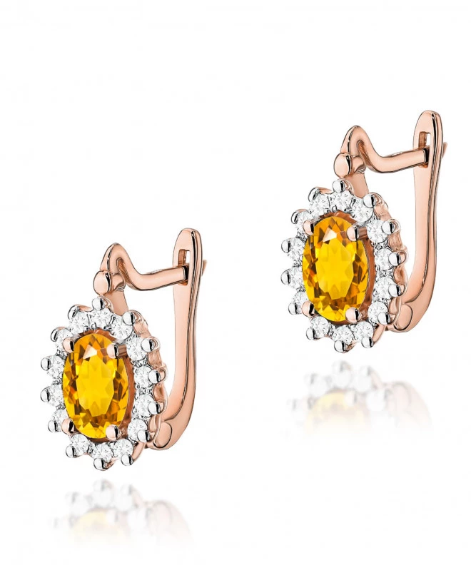 Kolczyki Bonore ze Złota próby 585 z cytrynem 1,2 ct 173887