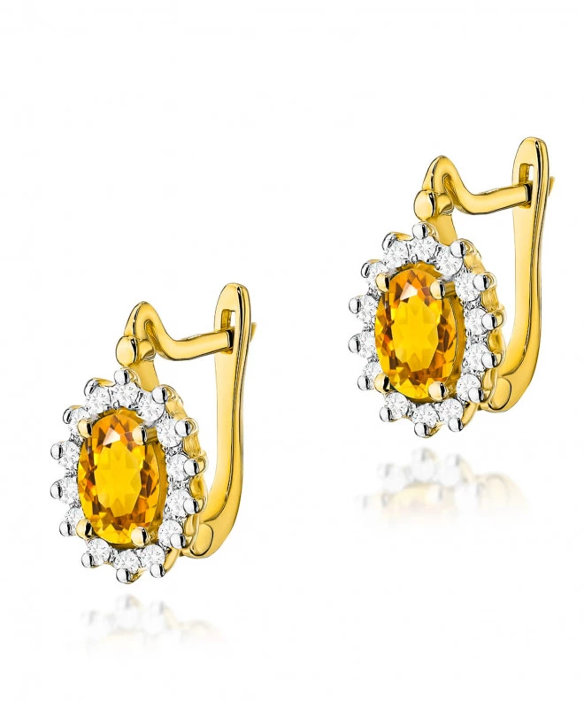 Kolczyki Bonore ze Złota próby 585 z cytrynem 1,2 ct 173885