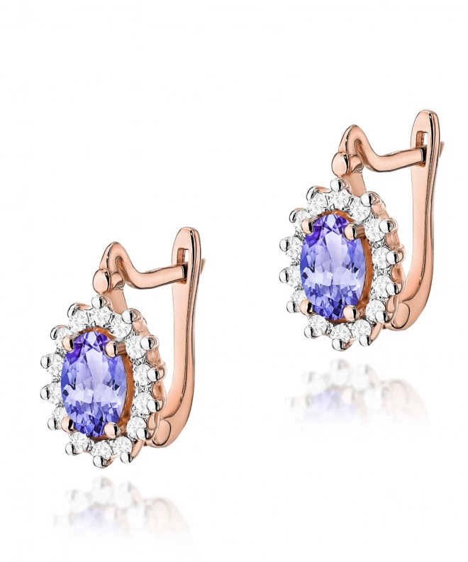 Kolczyki Bonore ze Złota próby 585 z tanzanitem 0,8 ct 173899