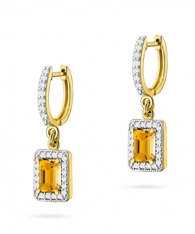 Kolczyki Bonore ze Złota próby 585 z cytrynem 1,2 ct 173915