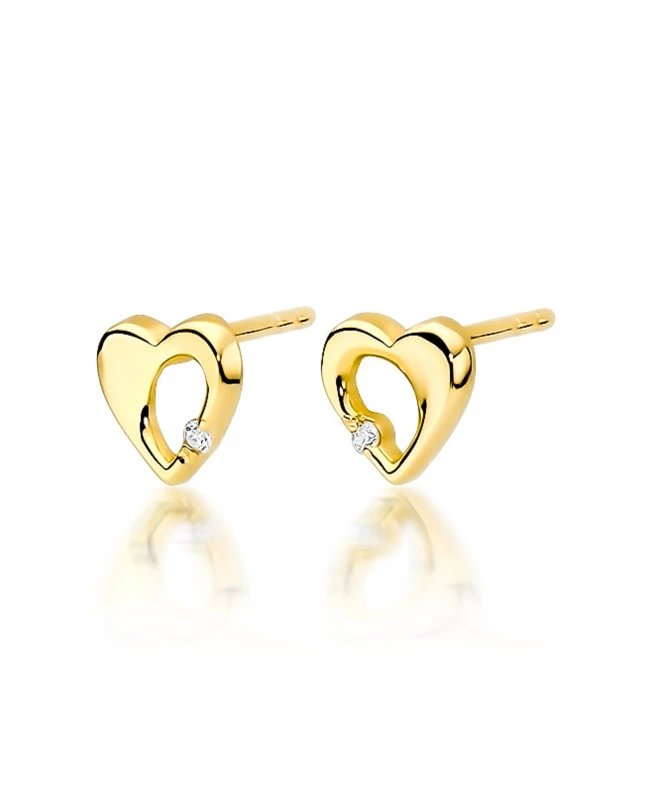 Kolczyki Bonore ze Złota próby 585 z diamentem 0,02 ct 173053