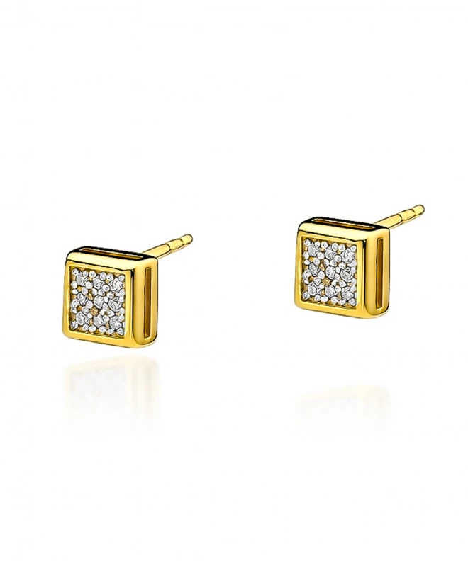 Kolczyki Bonore ze Złota próby 585 z diamentem 0,09 ct 173067