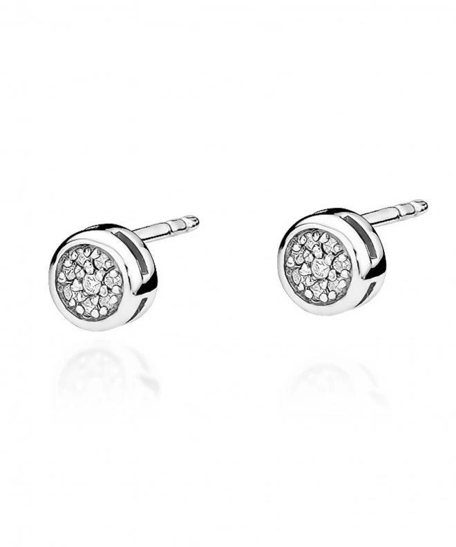 Kolczyki Bonore ze Złota próby 585 z diamentem 0,09 ct 173074