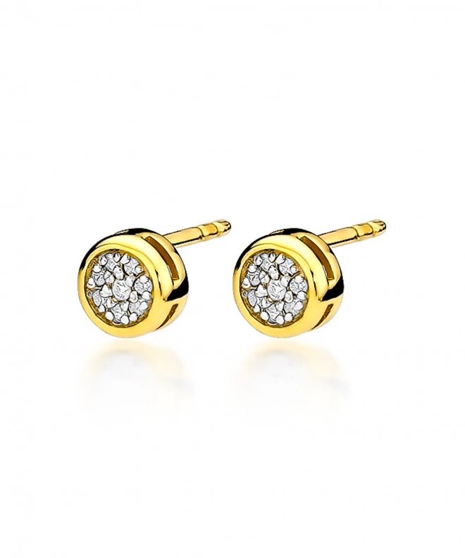 Kolczyki Bonore ze Złota próby 585 z diamentem 0,09 ct 173073