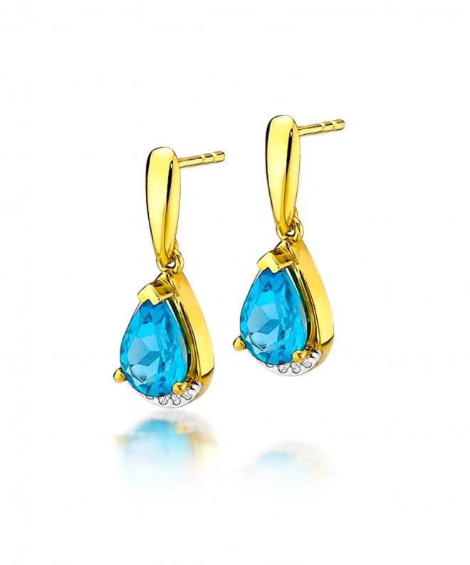 Kolczyki Bonore ze Złota próby 585 z topazem 2,8 ct 173133