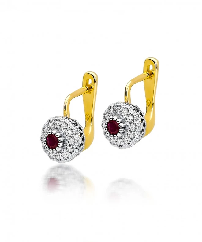 Kolczyki Bonore ze Złota próby 585 z rubinem 0,3 ct 173181