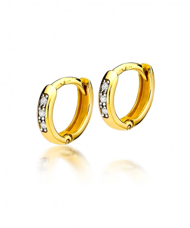 Kolczyki Bonore ze Złota próby 585 z diamentem 0,08 ct 173100