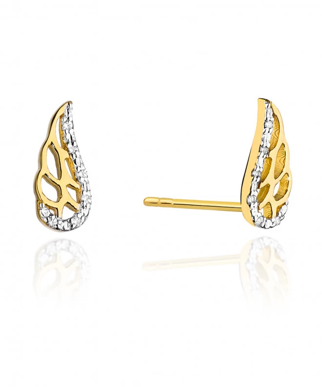 Kolczyki Bonore ze Złota próby 585 z diamentem 0,06 ct 173293