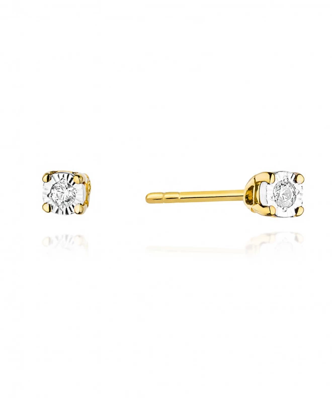 Kolczyki Bonore ze Złota próby 585 z diamentem 0,06 ct 173317