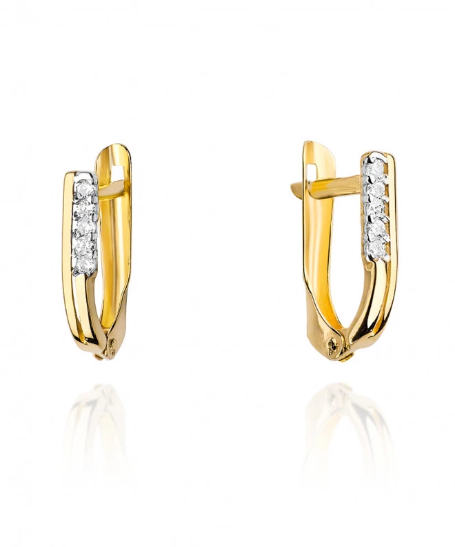 Kolczyki Bonore ze Złota próby 585 z diamentem 0,15 ct 173333