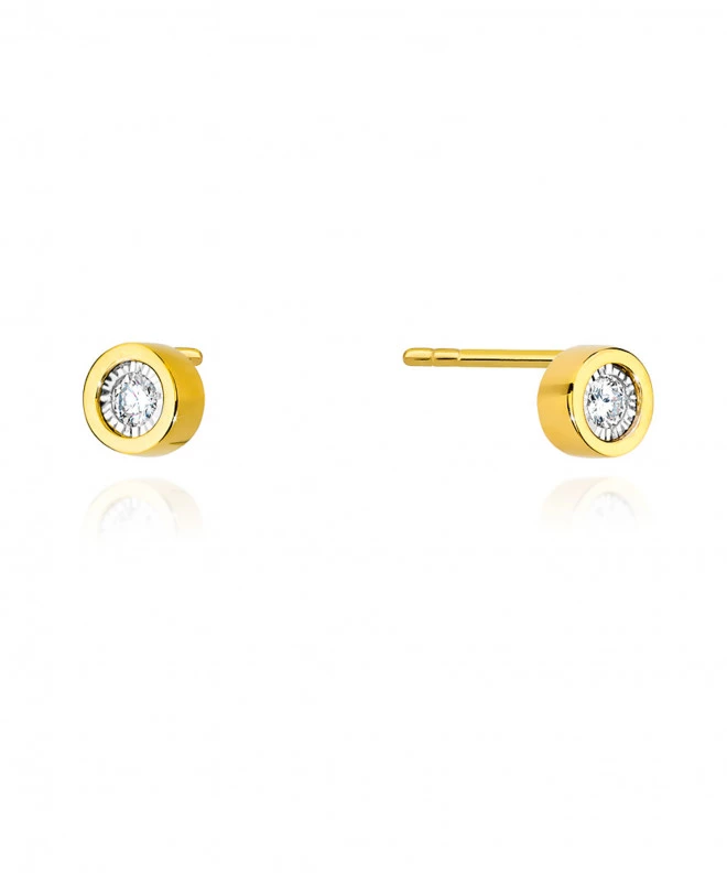 Kolczyki Bonore ze Złota próby 585 z diamentem 0,16 ct 173343