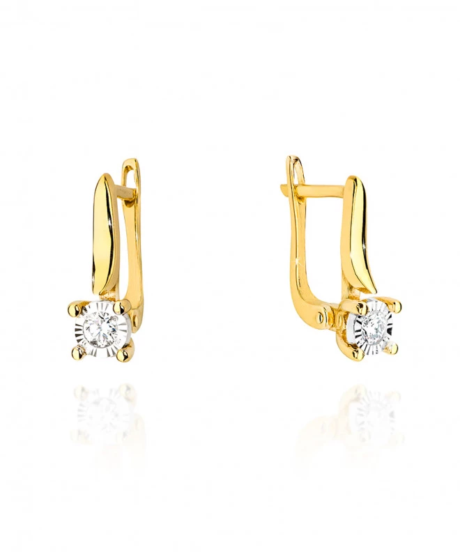 Kolczyki Bonore ze Złota próby 585 z diamentem 0,16 ct 173393