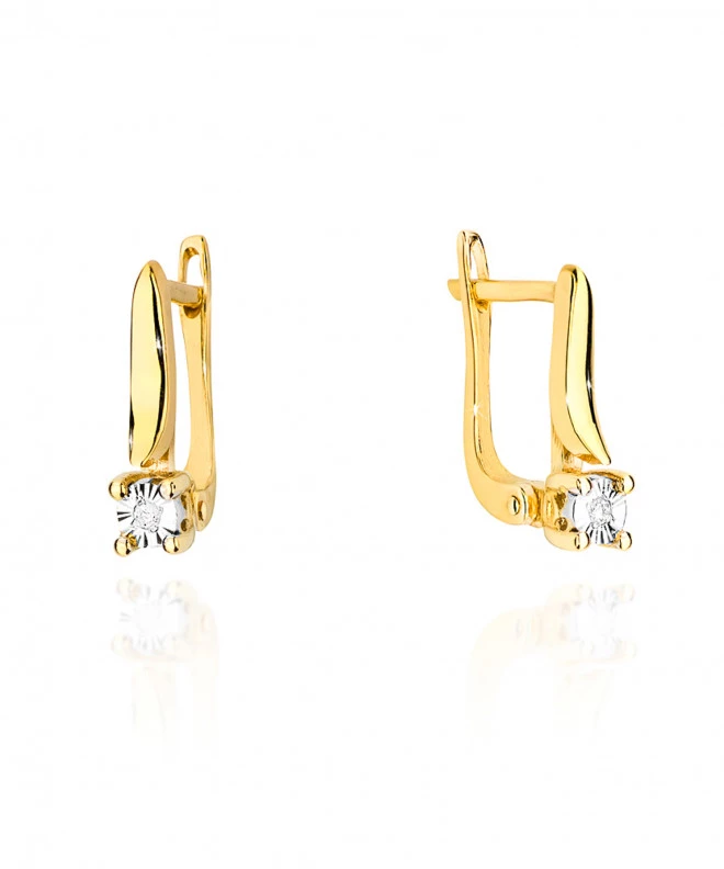 Kolczyki Bonore ze Złota próby 585 z diamentem 0,02 ct 173407