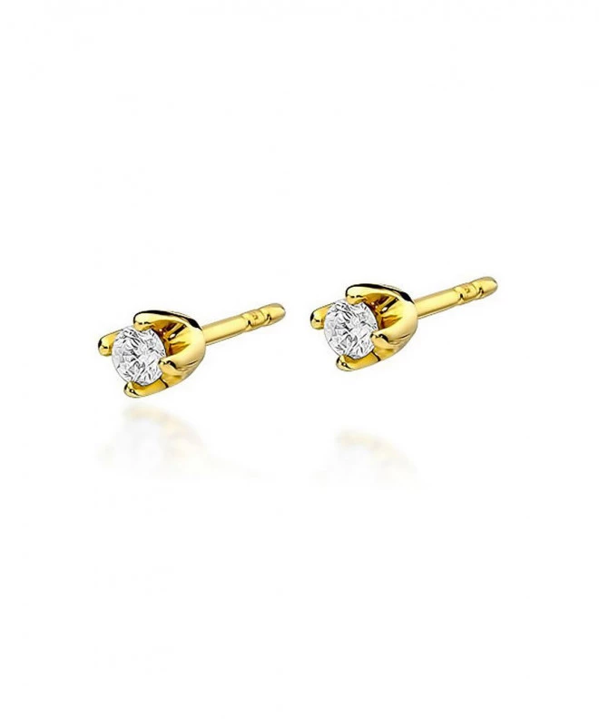 Kolczyki Bonore ze złota próby 585 z diamentem 0,1 ct 128628