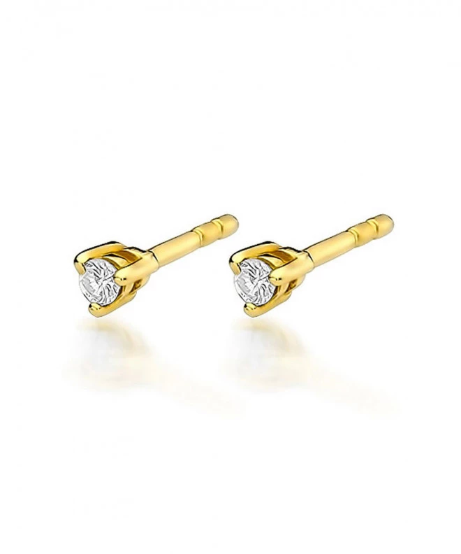 Kolczyki Bonore ze złota próby 585 z diamentem 0,04 ct 128629