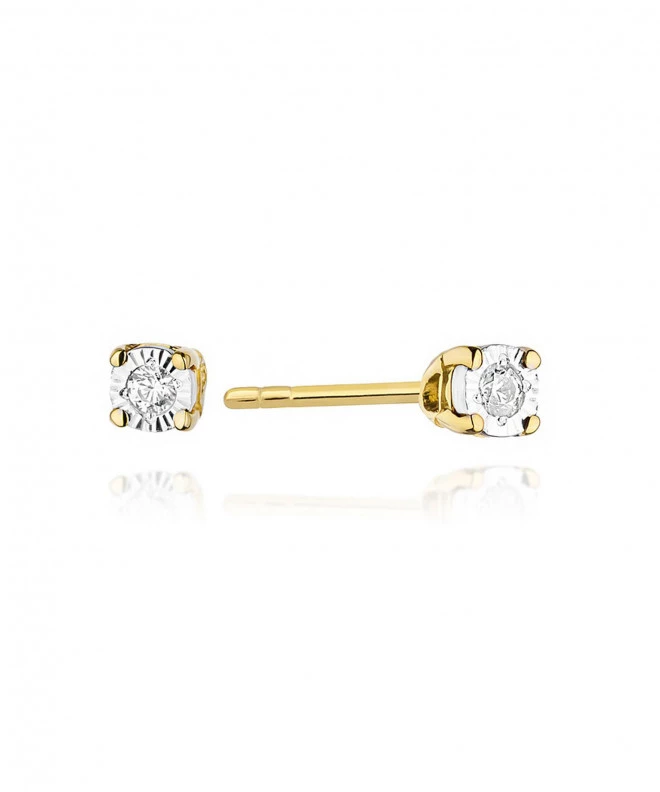 Kolczyki Bonore ze złota próby 585 z diamentem 0,03 ct 128652