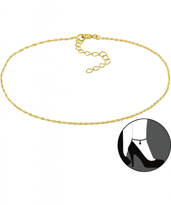 Łańcuszek Bonore 26 cm ze Srebra próby 925 pozłacanego Złotem 999 (24K) o szerokości 0.5 mm 168079