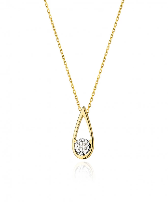 Łańcuszek Bonore 42 - 45 cm ze Złota próby 585 z diamentem 0,08 ct 173405