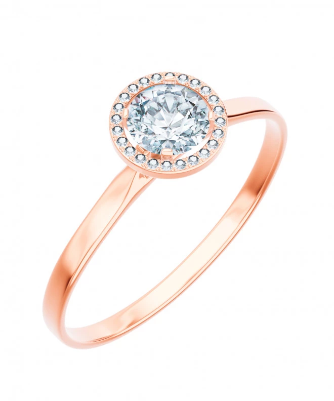 Pierścionek Bonore z różowego złota próby 585 z diamentem 0,7 ct 102709