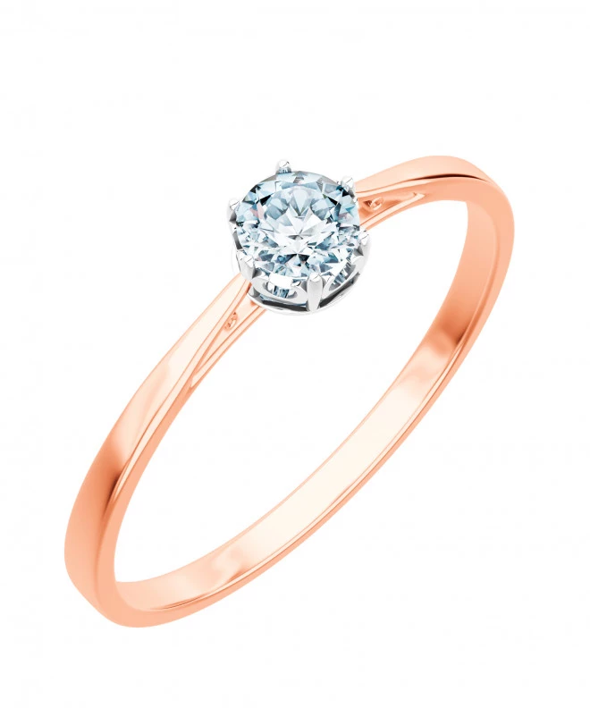 Pierścionek Bonore z różowego złota próby 585 z diamentem 0,5 ct 103728