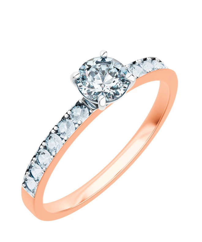 Pierścionek Bonore z różowego złota próby 585 z diamentem 0,7 ct 104761