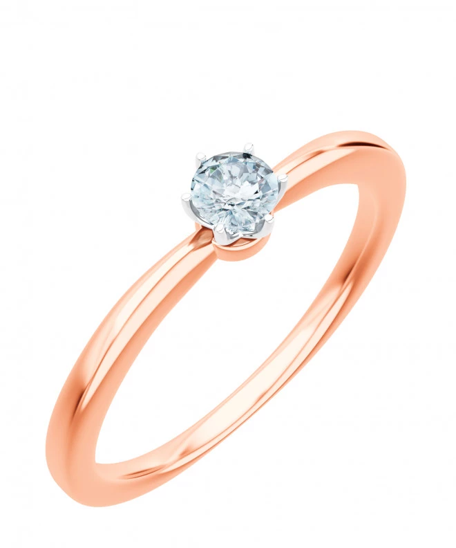 Pierścionek Bonore z różowego złota próby 585 z diamentem 0,5 ct 102699