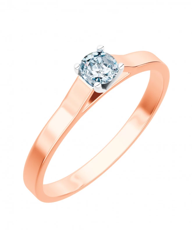 Pierścionek Bonore z różowego złota próby 585 z diamentem 0,4 ct 102721