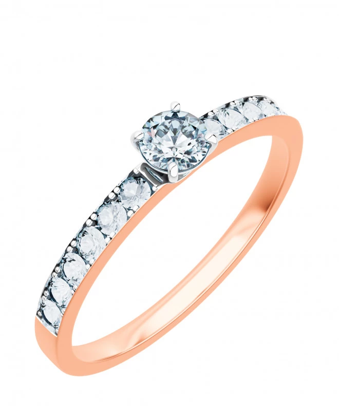 Pierścionek Bonore z różowego złota próby 585 z diamentem 0,5 ct 103742