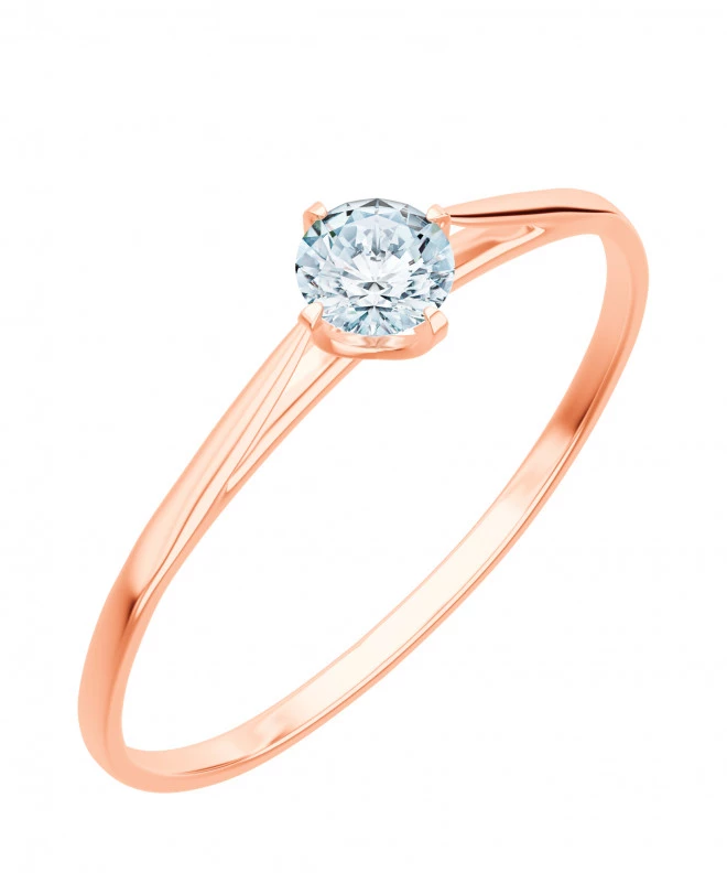 Pierścionek Bonore z różowego złota próby 585 z diamentem 0,4 ct 102703