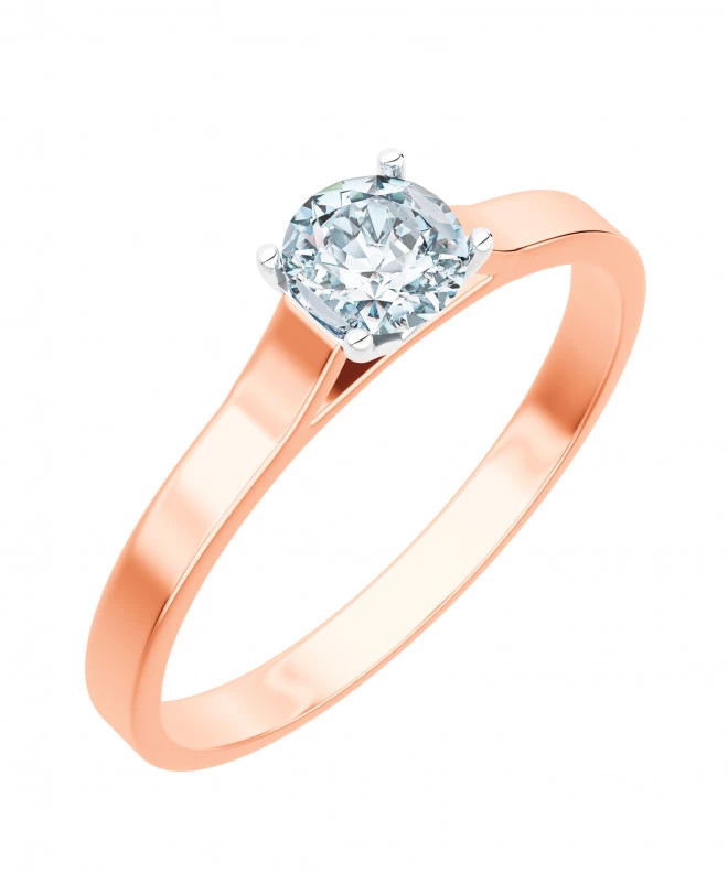 Pierścionek Bonore z różowego złota próby 585 z diamentem 1 ct 102700