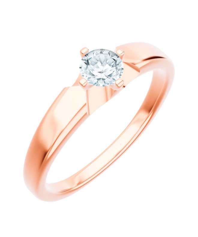 Pierścionek Bonore z różowego złota próby 585 z diamentem 0,4 ct 102727