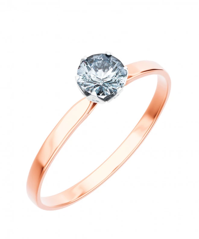 Pierścionek Bonore z różowego złota próby 585 z diamentem 0,7 ct 103745