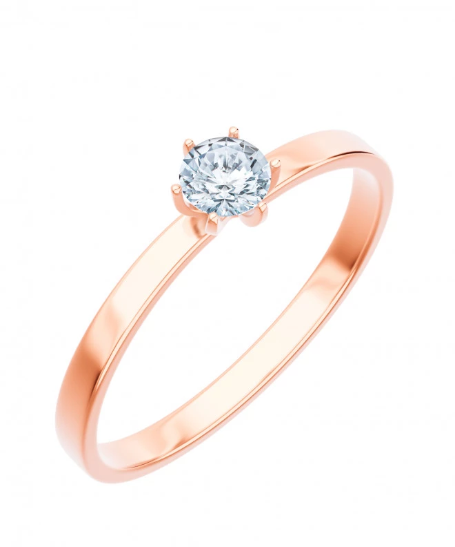 Pierścionek Bonore z różowego złota próby 585 z diamentem 0,4 ct 102722