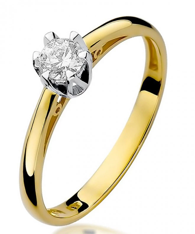 Pierścionek Bonore ze złota próby 585 z diamentem 0,15 ct 85151