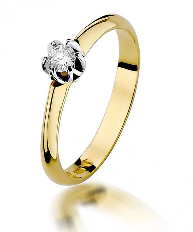Pierścionek Bonore ze złota próby 585 z diamentem 0,1 ct 82092