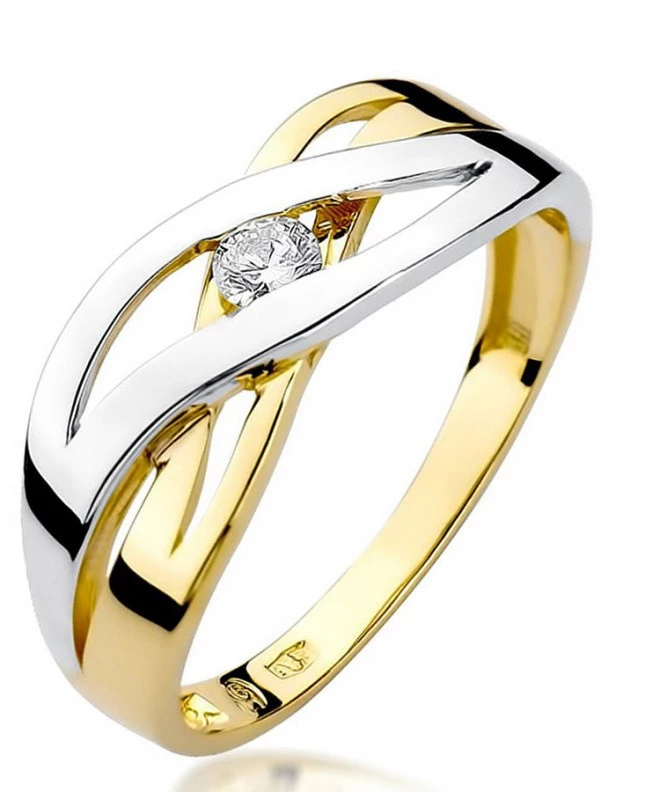 Pierścionek Bonore ze złota próby 585 z diamentem 0,1 ct 82094
