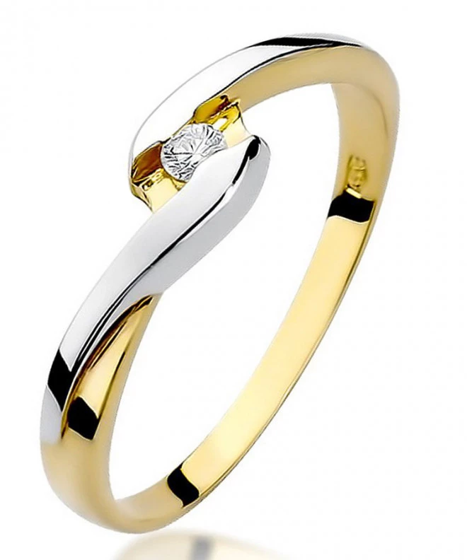 Pierścionek Bonore ze złota próby 585 z diamentem 0,05 ct 81046