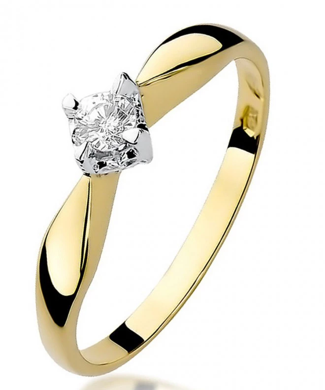 Pierścionek Bonore ze złota próby 585 z diamentem 0,12 ct 85154