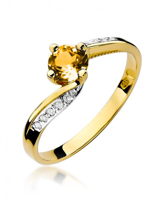 Pierścionek Bonore ze Złota próby 585 z cytrynem 0,5 ct 164997