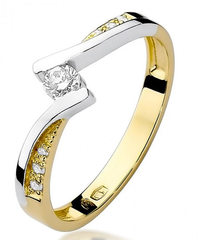 Pierścionek Bonore ze złota próby 585 z diamentem 0,13 ct 86190